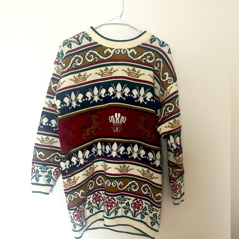 Natural brand Vintage 90s Prince of Wales Sweater Made in England - Picture 5 of 9